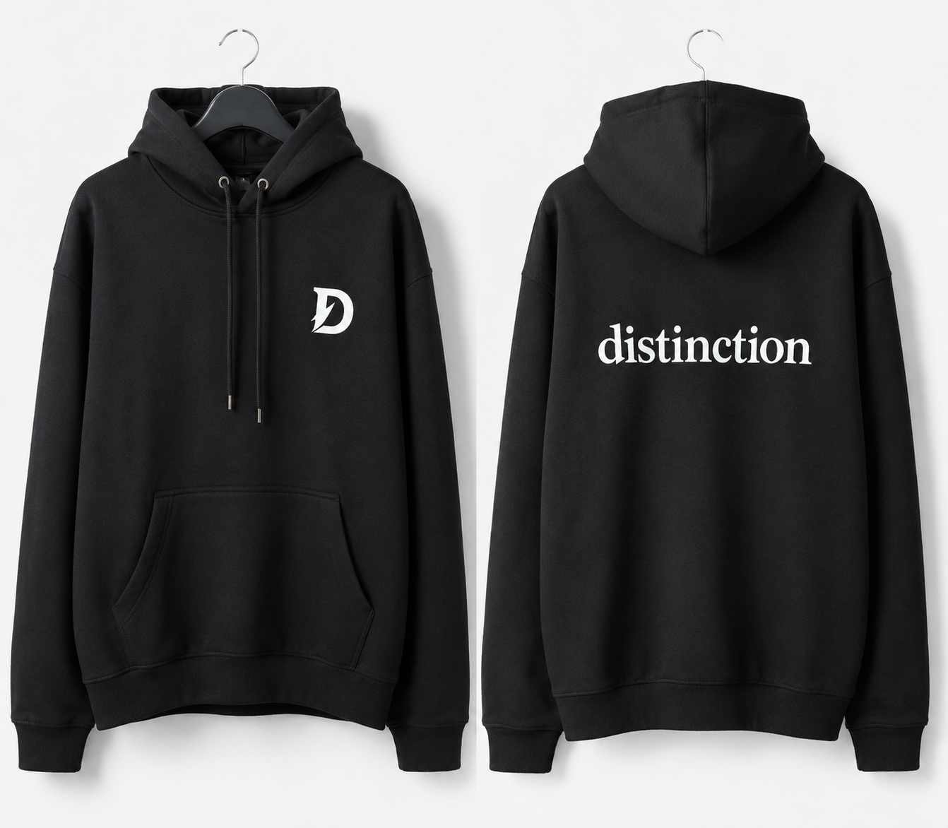 Distinction Organic Cotton Hoodie — Black